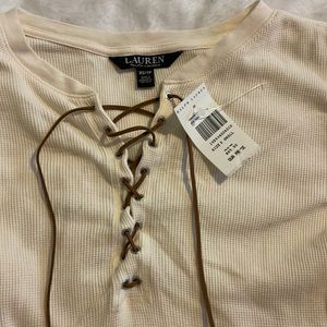 NWT Ralph Lauren Lace-Up Tee